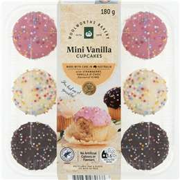 Woolworths Cup Cake Mini Iced 9 pack