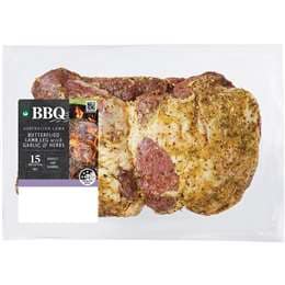 Woolworths BBQ Butterflied Lamb Leg With Garlic & Herbs 750g - 1.35kg