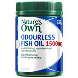 Nature's Own Fish Oil Odourless 1500mg Capsules 200 pack