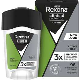 Rexona Men Clinical 96hr Deodorant Stick Active Fresh 45mL