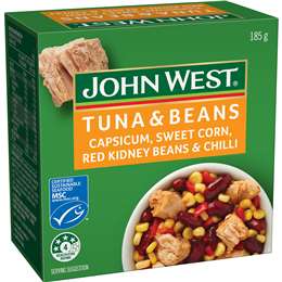 John West Tuna & Beans Capsicum Corn Red Kidney Beans & Chilli 185g