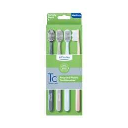 All Smiles Recycled Plastic Toothbrushes Medium 4 pack