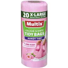 Multix Kitchen Tidy Bags 50L X-Large Colour Scents 20 pack