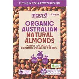 Macro Organic Almonds 500g