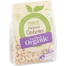 Macro Organic Natural Cashews 250g