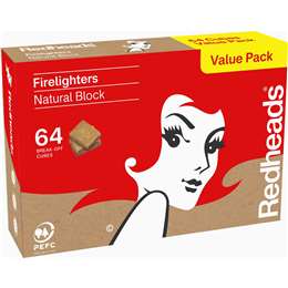 Redheads Natural Firelighter Cubes 64 pack