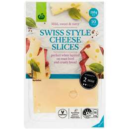 Woolworths Swiss Cheese Slices 200g