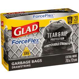 Glad Force Flex Drawstring 56L 20 pack