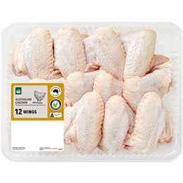 Woolworths 12 Pack RSPCA Approved Chicken Wings 1kg - 1.8kg