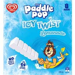 Paddle Pop Icy Twist Lemonade Ice Block Sticks 8 pack