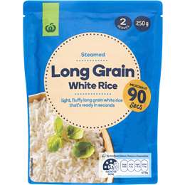 Woolworths Microwave Long Grain White Rice 250g
