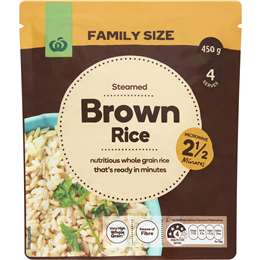 Woolworths Microwave Brown Rice Family Size 450g