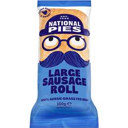 National Pies Frozen Large Sausage Roll 150g