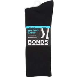 Bonds Mens Very Comfy Crew Socks Size 11-14 Assorted 3 pack