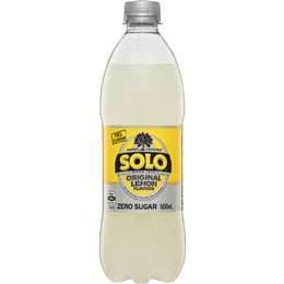 Solo Zero Sugar Original Lemon Soft Drink Bottle 600mL