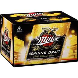 Miller Genuine Draft Lager Bottles 330mL x 24 case