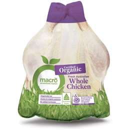 Macro Organic Whole Chicken 1.2kg - 2.2kg