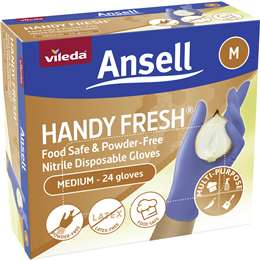 Vileda Keep Fresh Nitrile Gloves Size M 24 pack