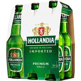 Hollandia Premium Lager Beer Bottles 330mL x 6 pack