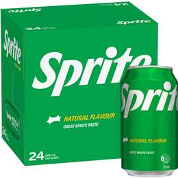 Sprite Lemonade Soft Drink Cans 375mL x 24 pack
