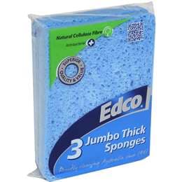 Edco Jumbo Thick Sponges 3 pack
