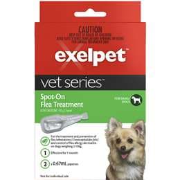 Exelpet Vet Series Treatment Spot On Flea Small Dog 2 pack