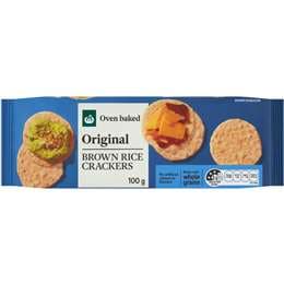 Woolworths Original Brown Rice Crackers 100g