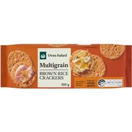 Woolworths Multigrain Brown Rice Crackers 100g