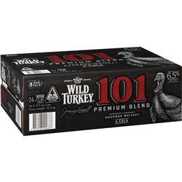 Wild Turkey 101 Bourbon & Cola 6.5% Cans 375mL x 24 case