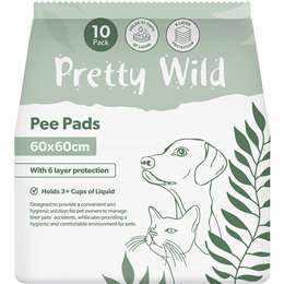 Pretty Wild Pee Pads 60cm x 60cm For Pets 10 pack