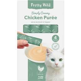 Pretty Wild Chicken Puree Lickable Cat Treat 15g x 4 pack