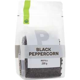 Woolworths Black Peppercorn Refill 200g