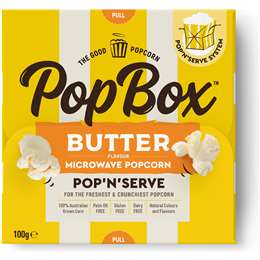 Pop Box Butter Flavour Microwave Popcorn 100g