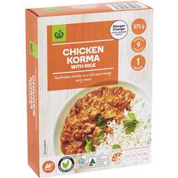 Woolworths Chicken Korma With Rice 375g