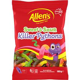 Allen's Sweet & Sour Killer Pythons Lollies 192g
