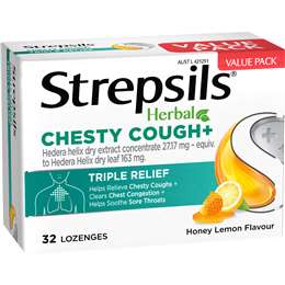 Strepsils Herbal Chesty Cough Triple Relief Lozenges 32 pack