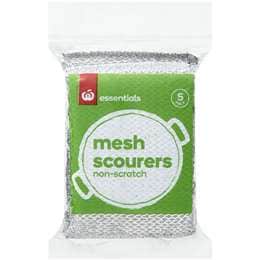 Woolworths Essentials Non-Scratch Sponge Scourer 5 pack
