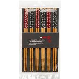 Infuse Bamboo Chopsticks With Print 6 pack