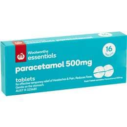 Woolworths Essentials Paracetamol 500mg Tablets 16 pack