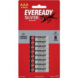 Eveready Silver AAA Alkaline Batteries 8 pack