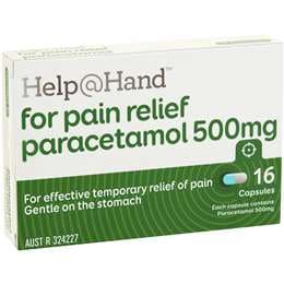 Help@Hand For Pain Relief Paracetamol 500mg Capsules 16 pack