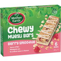 Mother Earth Chewy Muesli Bars Berry Smoothie 165g