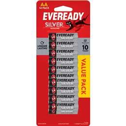 Eveready Silver AA Alkaline Batteries 14 pack