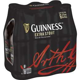 Guinness Extra Stout Bottles 375mL x 6 pack