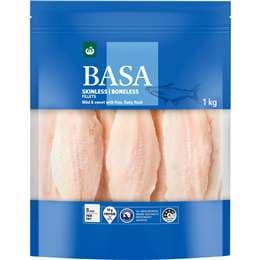 Woolworths Frozen Basa Fillets 1kg