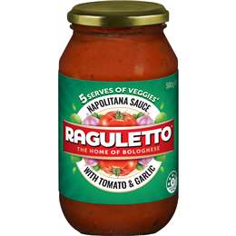 Raguletto Napolitana Bolognese Pasta Sauce With Tomato & Garlic 500g