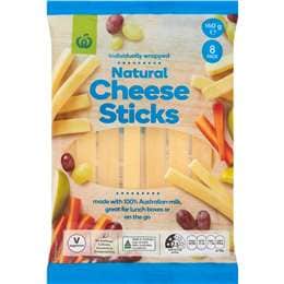 Woolworths Natural Cheese Sticks 160g