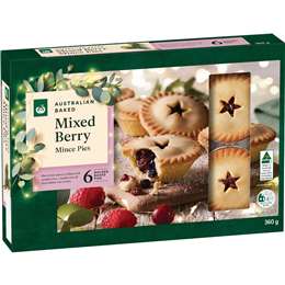 Woolworths Australian Baked Mixed Berry Mince Pies 6 pack