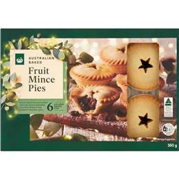 Woolworths Australian Baked Fruit Mince Pies 6 pack