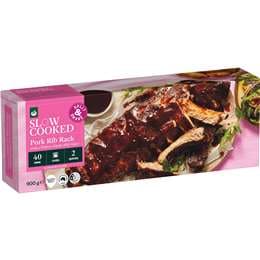 Woolworths COOK Slow Cooked Pork Rib Rack With Sweet & Smokey BBQ Glaze 900g